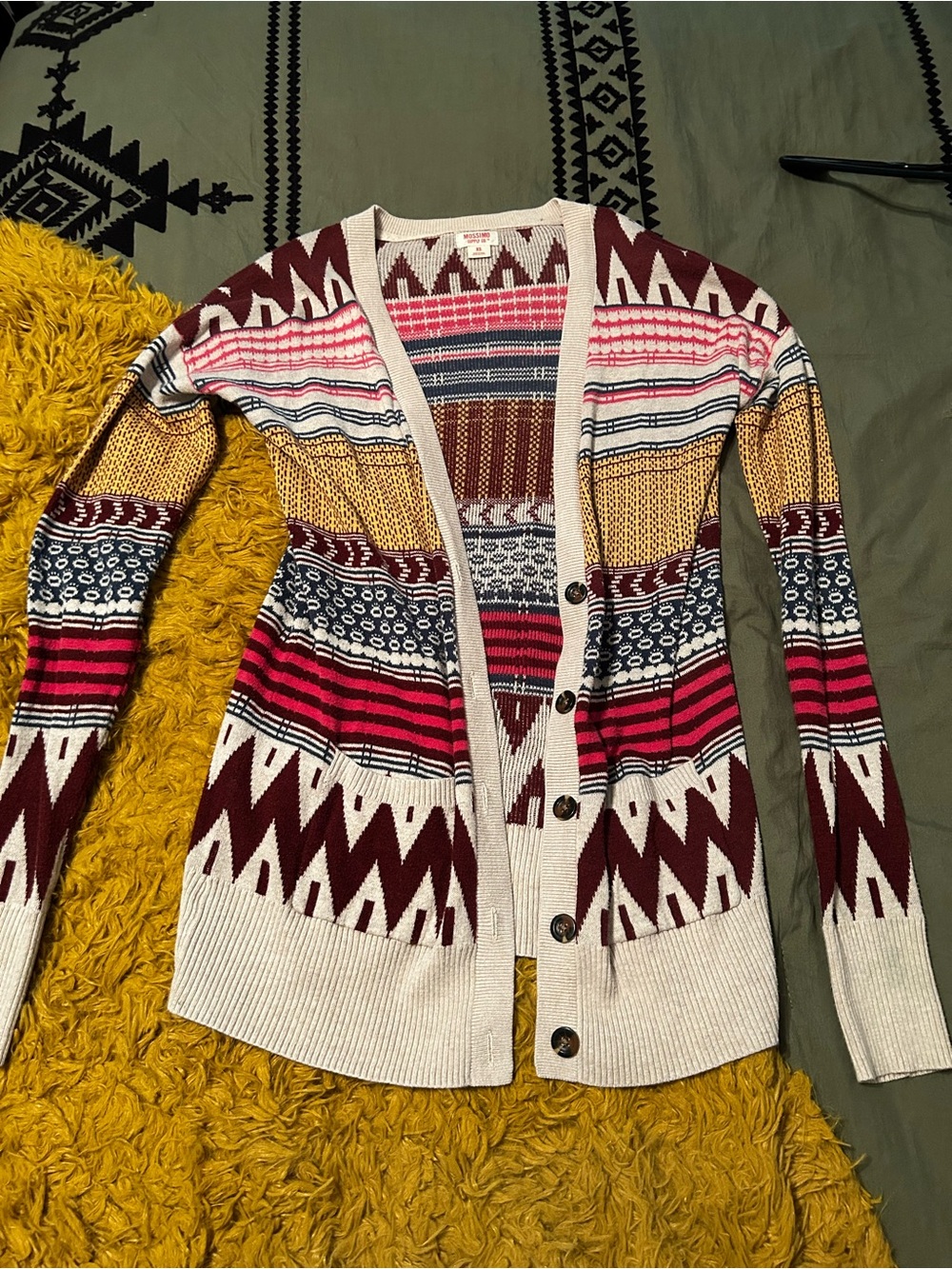 Mossimo Women's Patterned Button-Front Cardigan Sweater - Multi